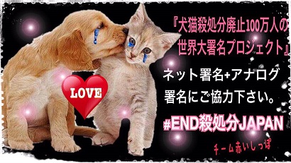 署名のお願い＠犬猫殺処分廃止100万人世界大署名プロジェクト